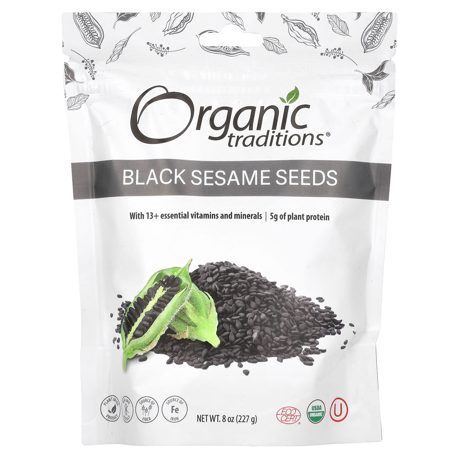 Organic Traditions, Black Sesame Seeds, 8 oz (227 g) - Image 1
