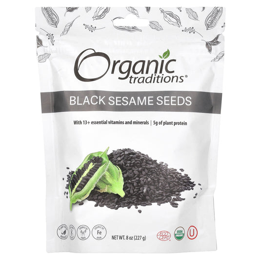 Organic Traditions, Black Sesame Seeds, 8 oz (227 g) - Image 1
