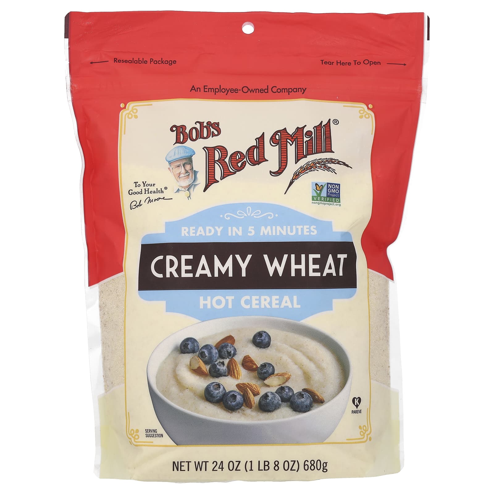Creamy Wheat Hot Cereal by Bob's Red Mill, 24 oz (680 g) - Image 1
