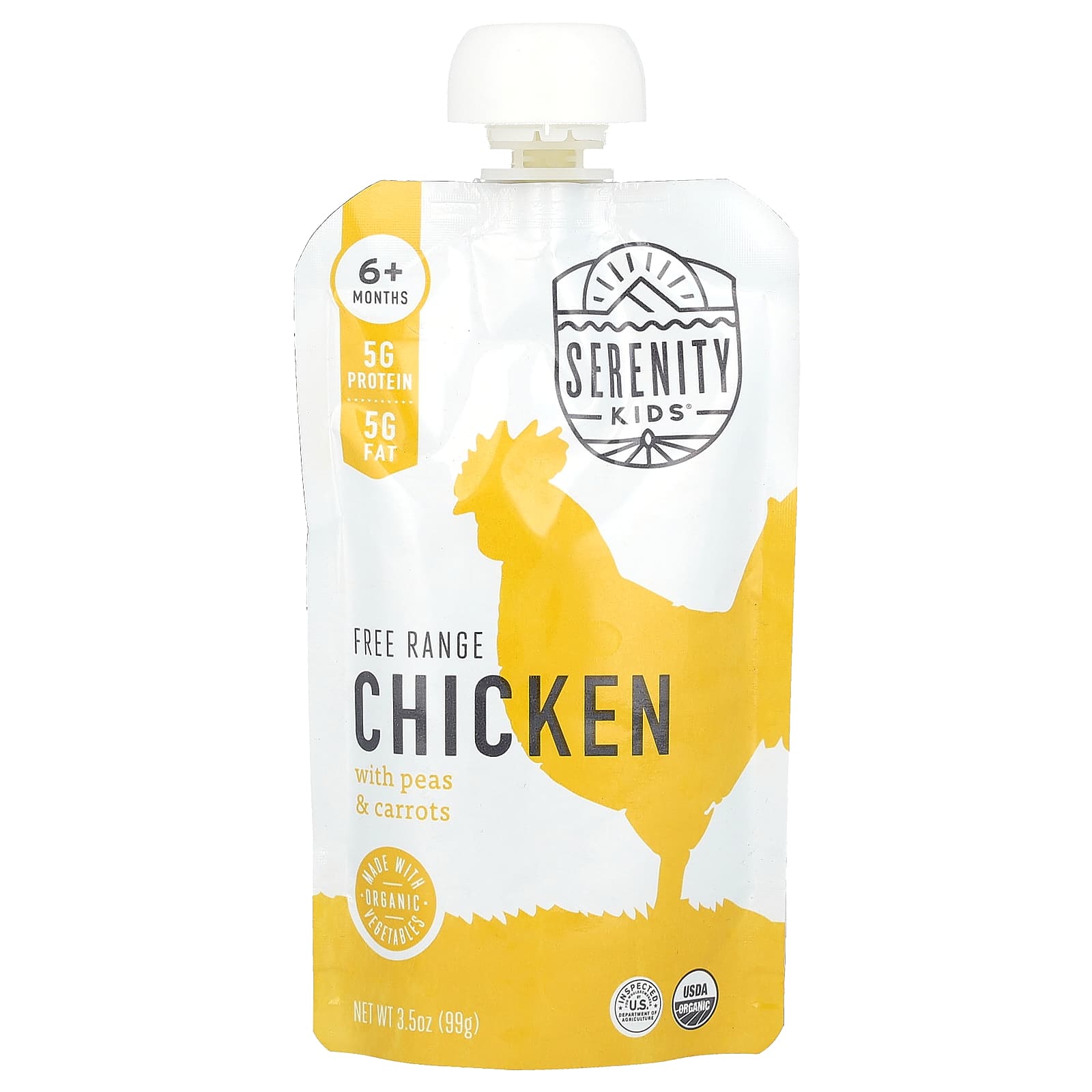 Serenity Kids, Chicken with Peas & Carrots, 6+ Months, 3.5 oz (99 g) - Image 1