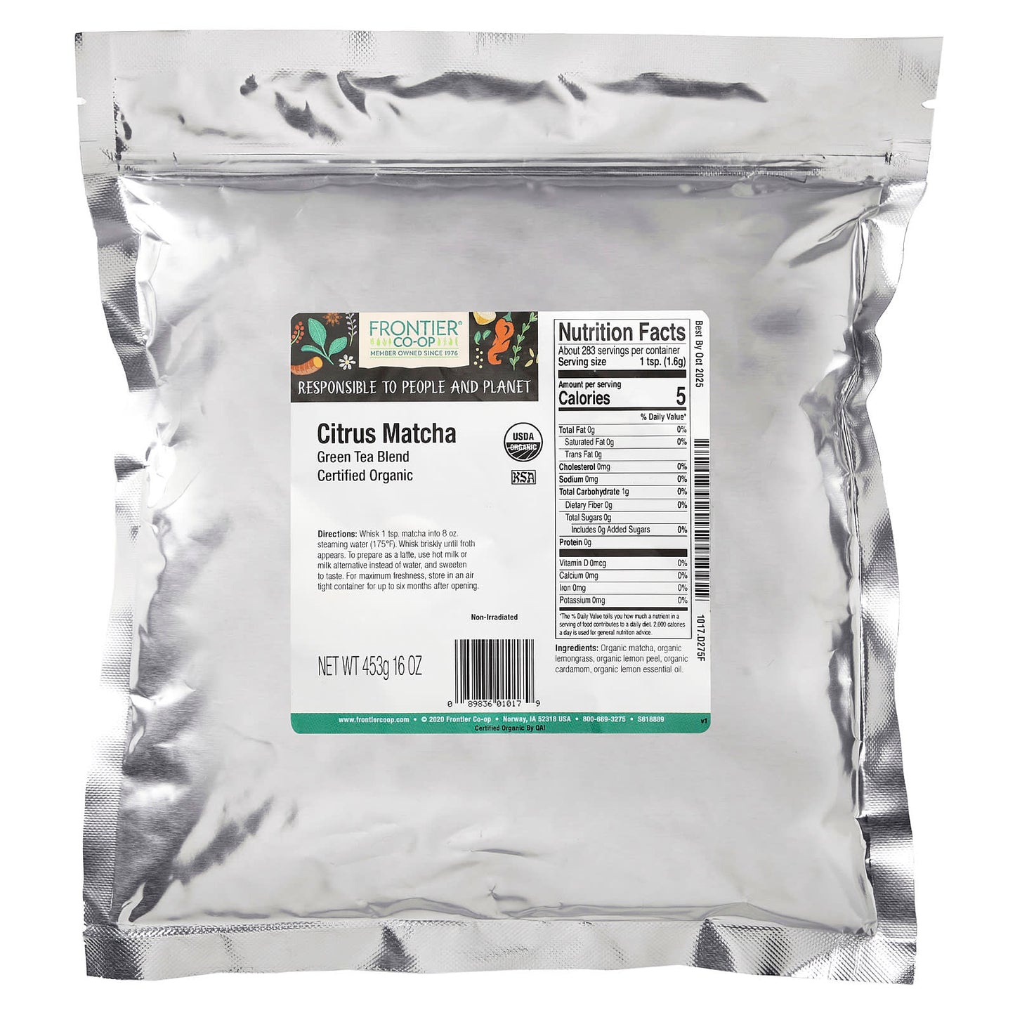 Organic Citrus Matcha Green Tea Blend by Frontier Co-op, 16 oz - Image 2