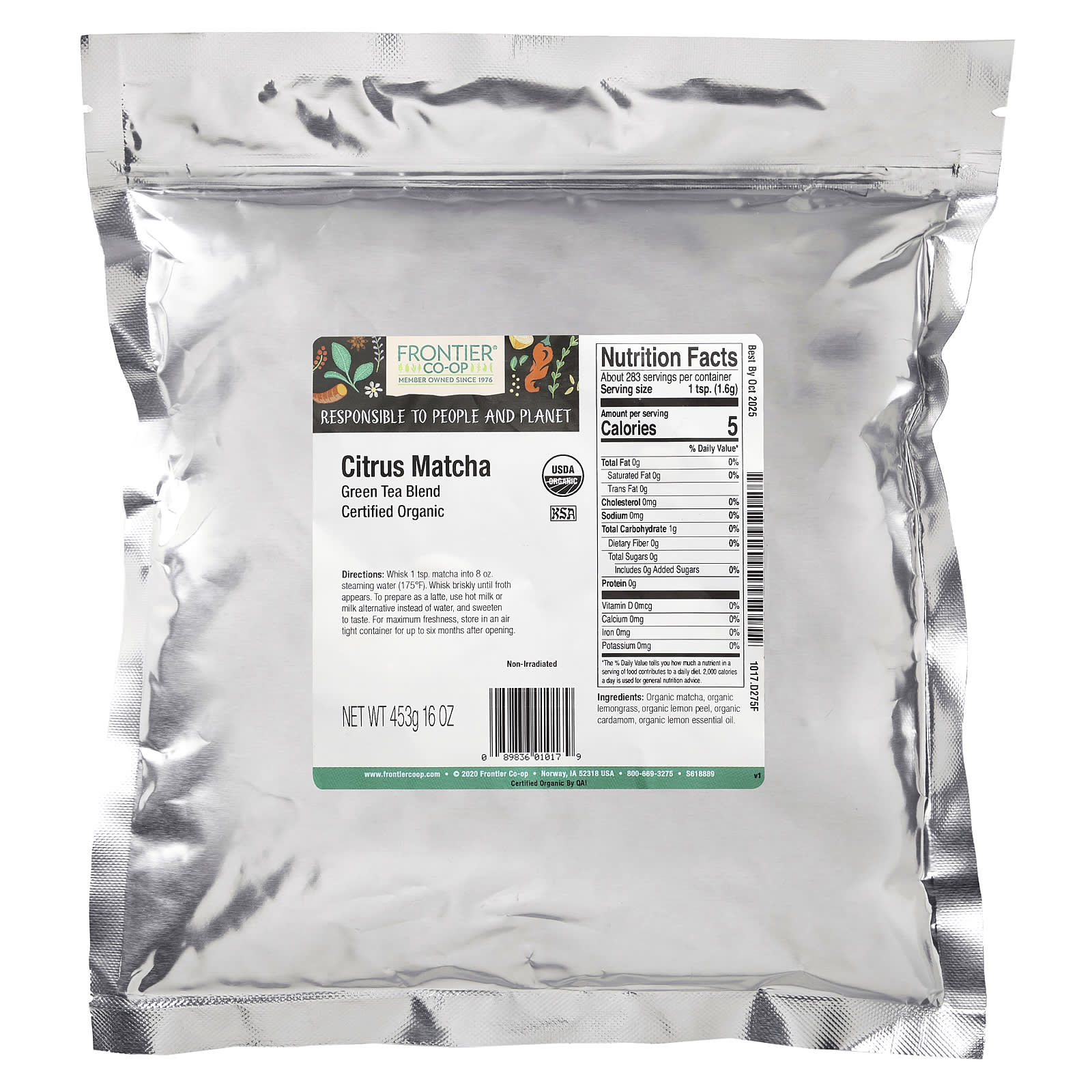 Organic Citrus Matcha Green Tea Blend by Frontier Co-op, 16 oz - Image 2
