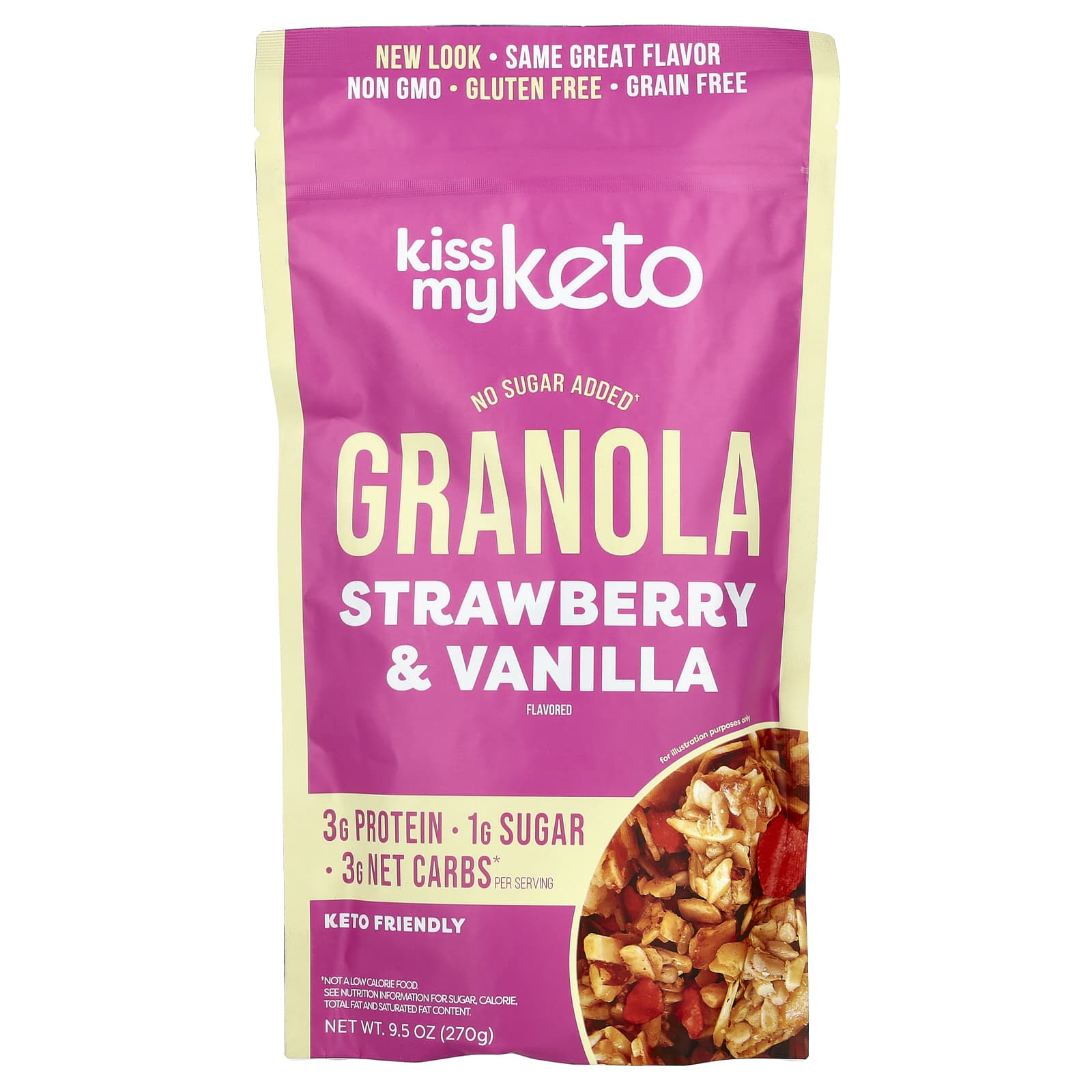 Kiss My Keto, Granola, Strawberry & Vanilla, 9.5 oz (270 g) - Image 1