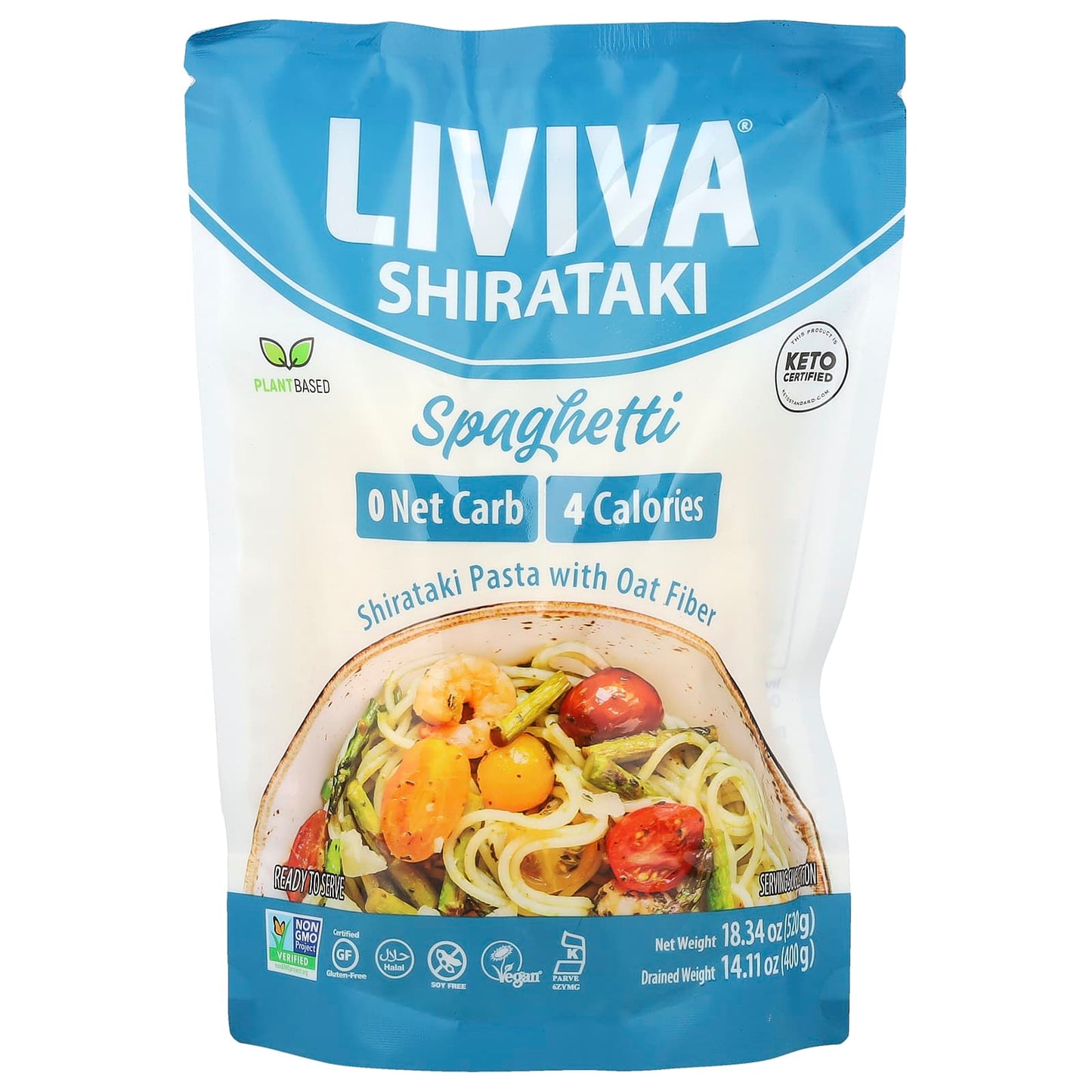 LIVIVA, Spaghetti, Shirataki Pasta With Oat Fiber, 18.34 oz (520 g) - Image 1