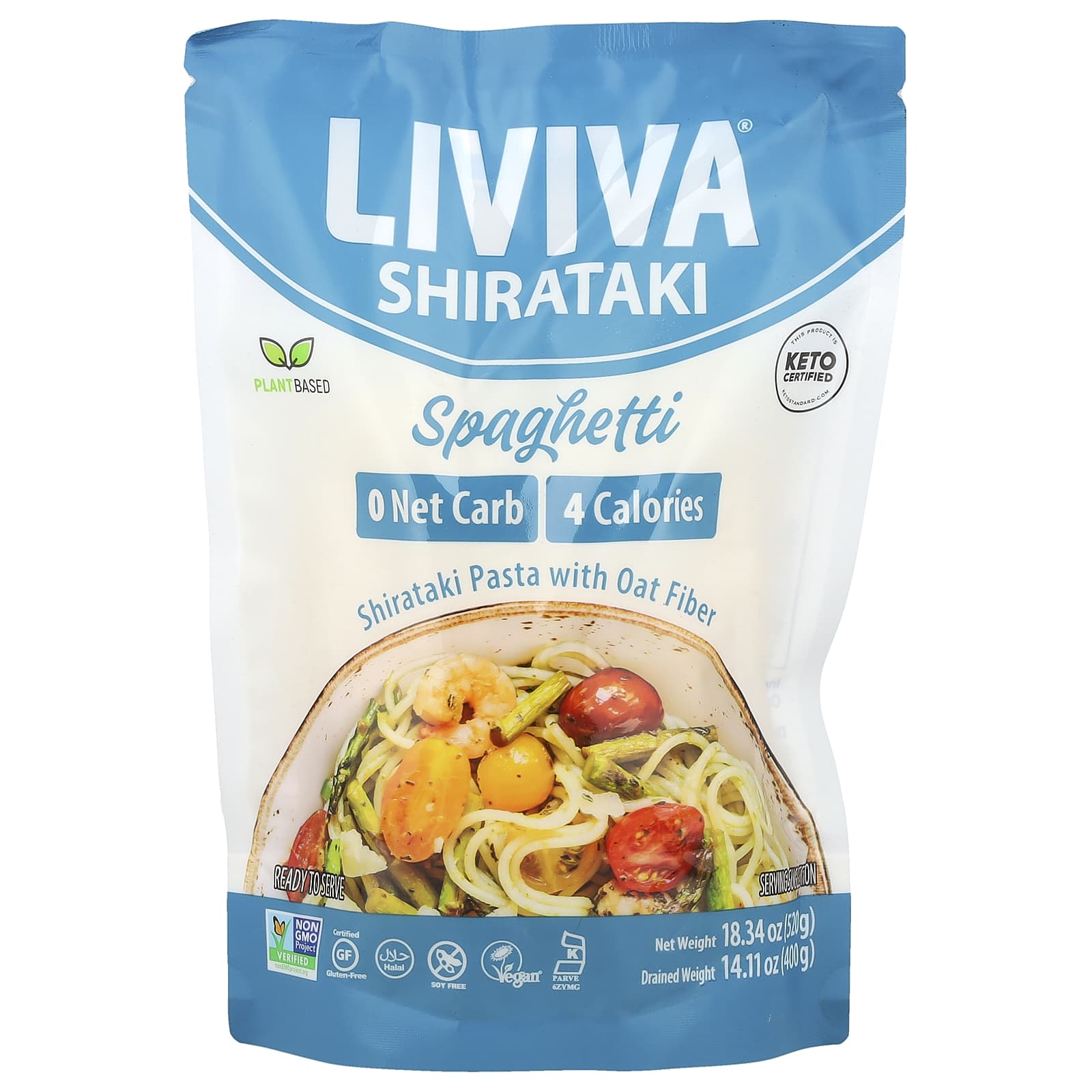 LIVIVA, Spaghetti, Shirataki Pasta With Oat Fiber, 18.34 oz (520 g) - Image 1