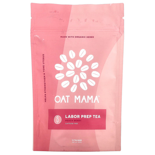 Oat Mama, Labor Prep Tea, Peach Berry, Caffeine Free, 14 Tea Bags, 32 g - Image 1