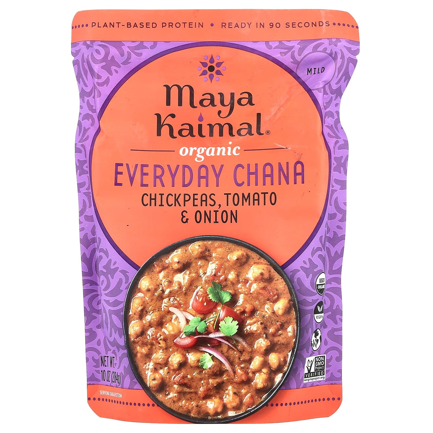 Maya Kaimal, Organic Everyday Chana, Chickpeas, Tomato & Onion, Mild, 10 oz (284 g) - Image 1