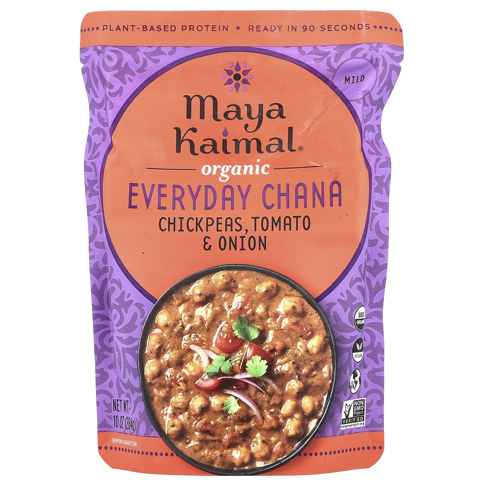 Maya Kaimal, Organic Everyday Chana, Chickpeas, Tomato & Onion, Mild, 10 oz (284 g) - Image 1