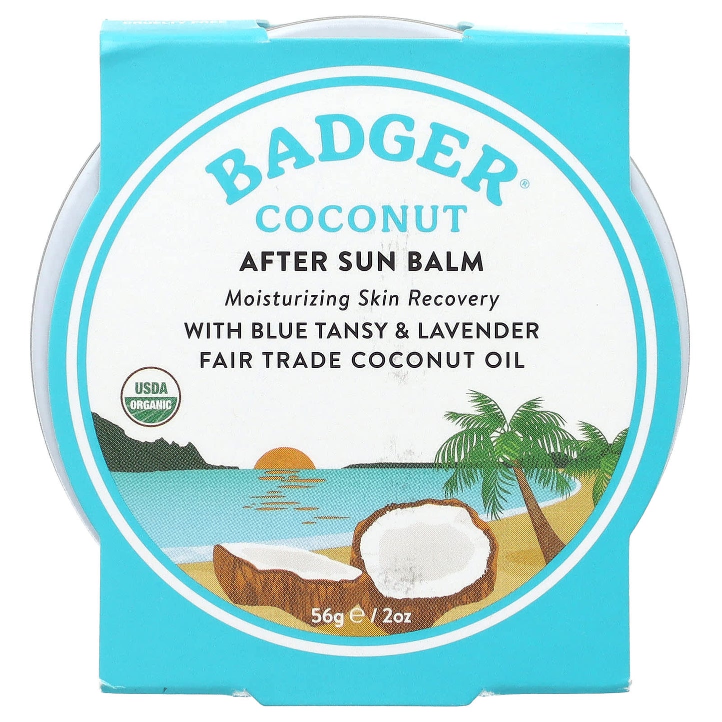 Badger Organic Coconut After Sun Balm for Dry Skin, 2 oz - Image 2