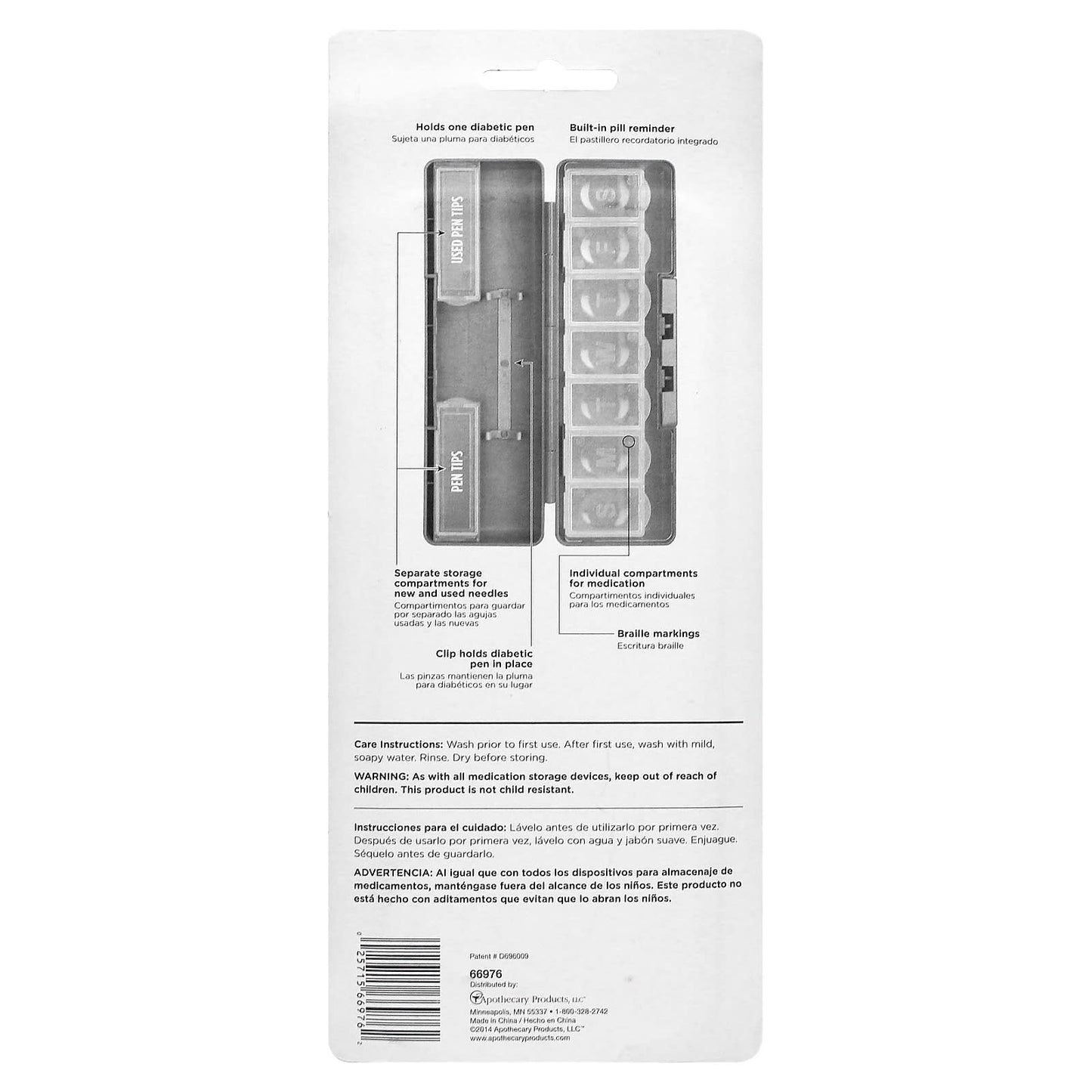 Ezy Dose 7-Day Pill Reminder and Insulin Pen Holder - Image 2