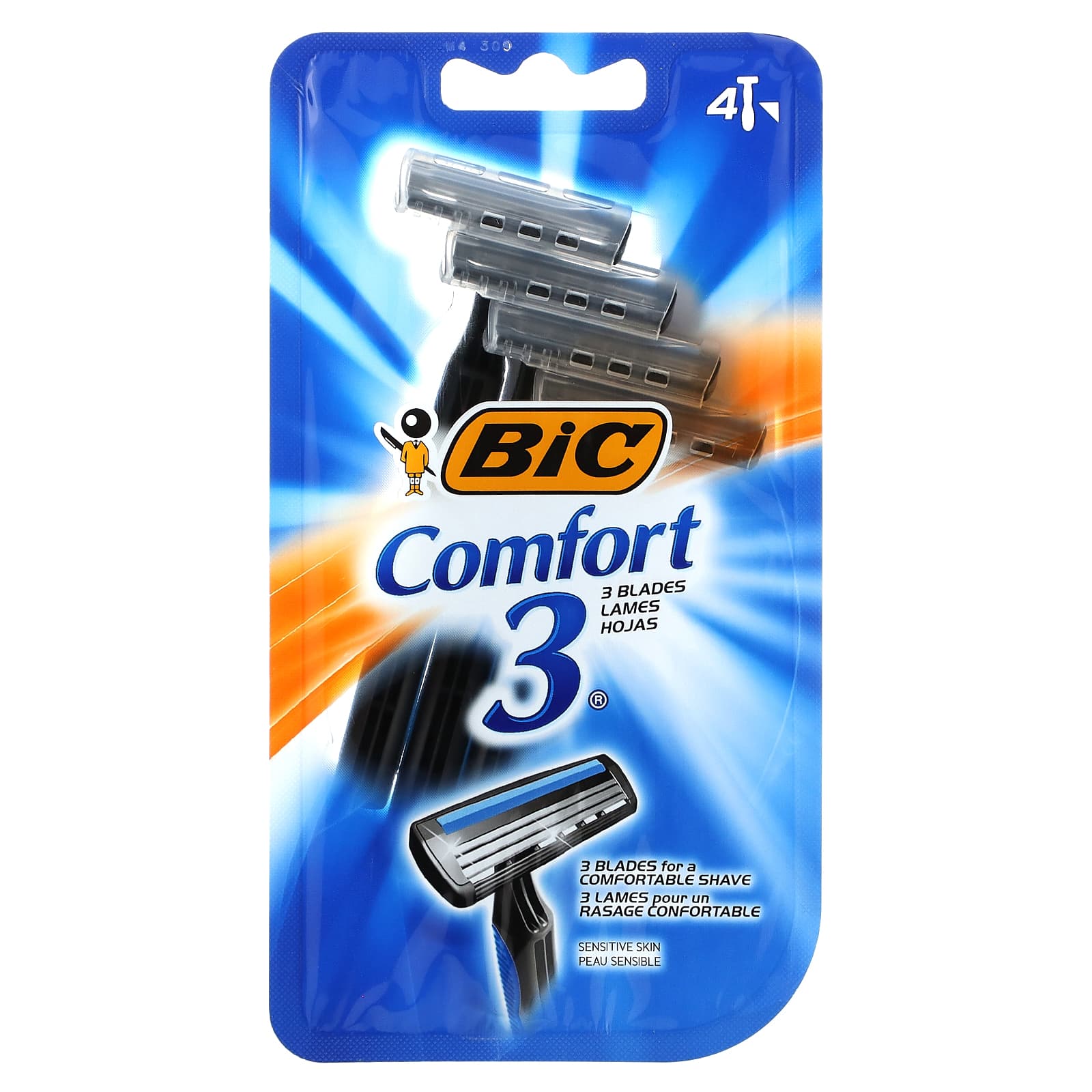 BIC Comfort 3 Disposable Razors - Gentle Shaving for Sensitive Skin - Image 1