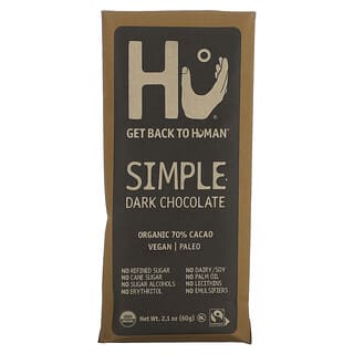 Pure Dark Chocolate Bars by Hu, 70% Cacao, Vegan & Organic