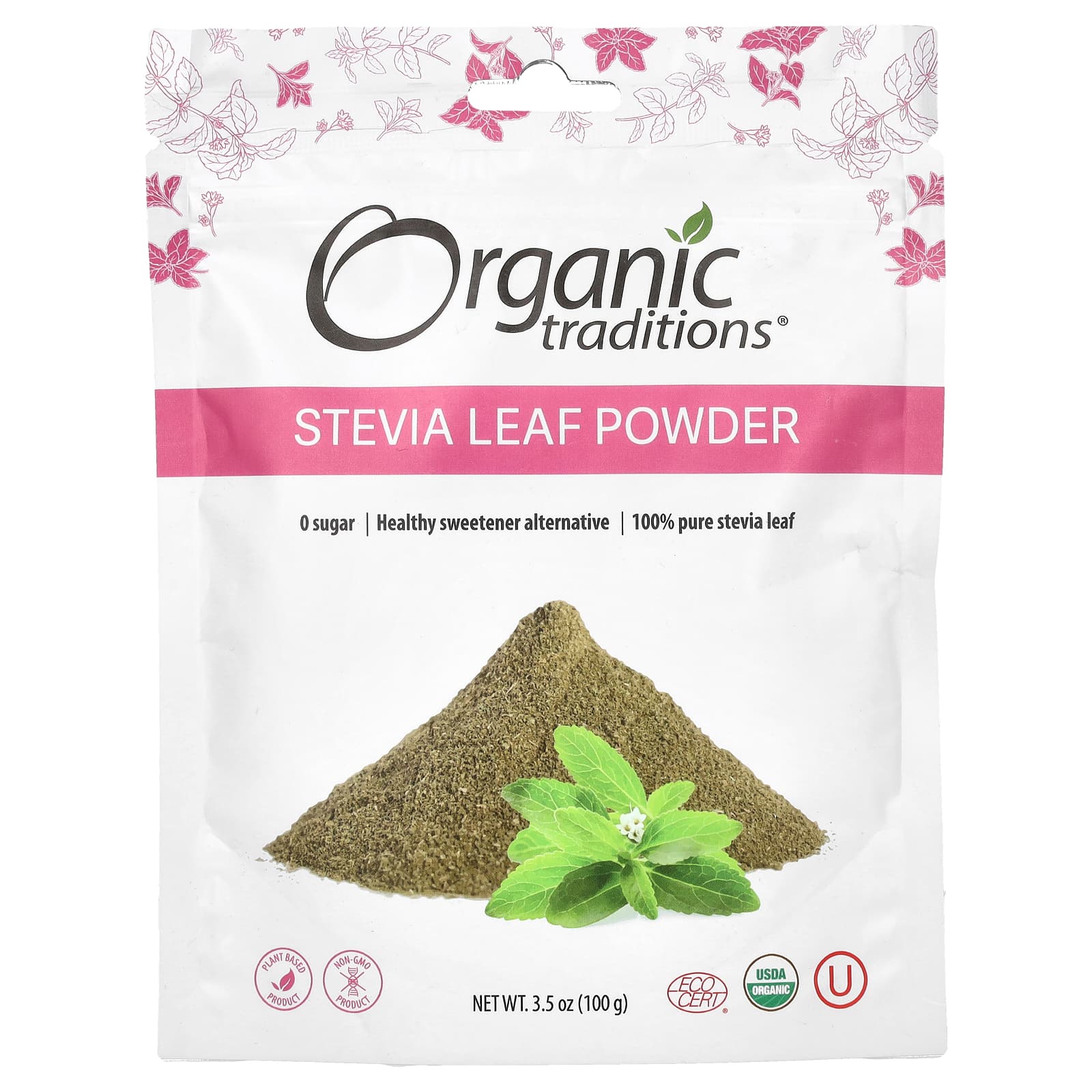 Organic Traditions, Stevia Leaf Powder, 3.5 oz (100 g) - Image 1