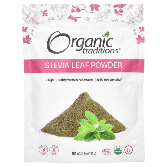 Organic Traditions, Stevia Leaf Powder, 3.5 oz (100 g) - Image 1