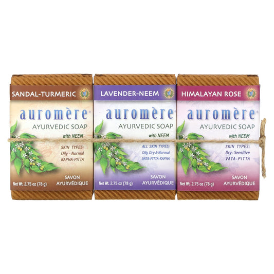 Nourishing Ayurvedic Soap Bars - Cruelty-Free, Vegan, 3-Pack - Image 1