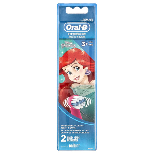 Oral-B, Kids, Replacement Brush Heads, Extra Soft, 3+ Years, Disney Princess, 2 Brush Heads - Image 1