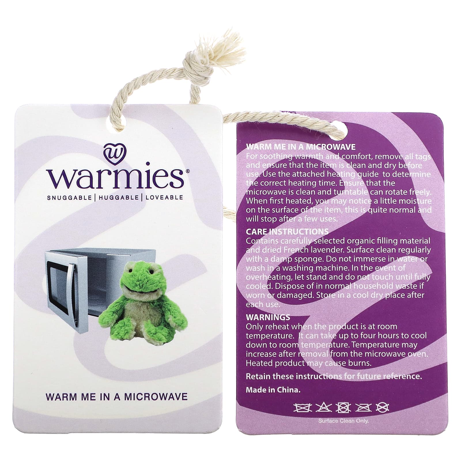 Warmies, Frog, Heatable, Weighted Soft Plush, 1 Plush - Image 2