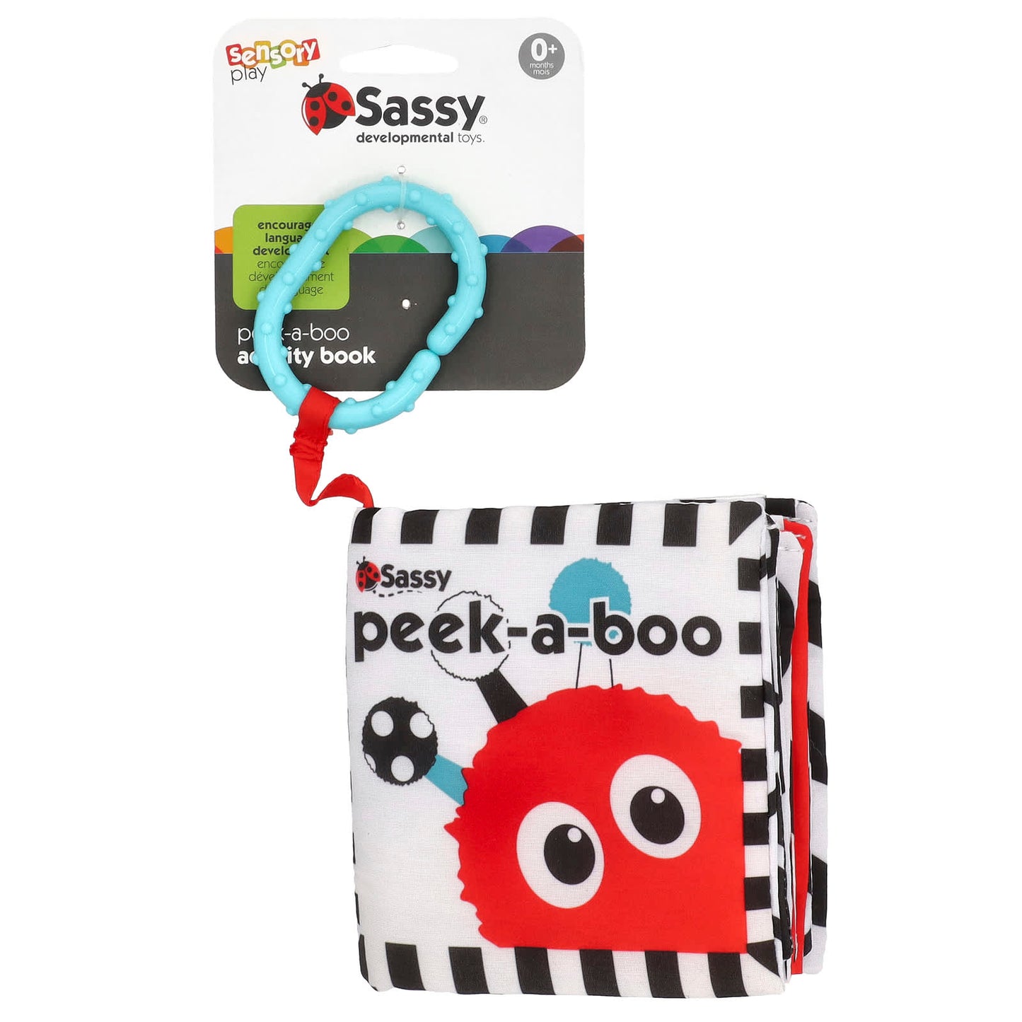 Sassy, Developmental Toys, Peek-A-Boo Activity Book, 0+ Months, 1 Count - Image 1