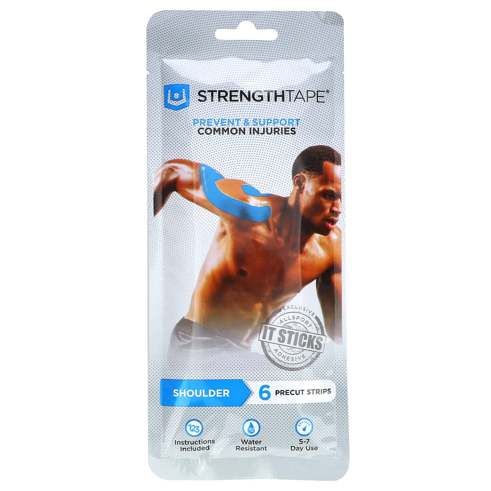 Strengthtape, Kinesiology Tape Kit, Shoulder, 6 Precut Strips - Image 1