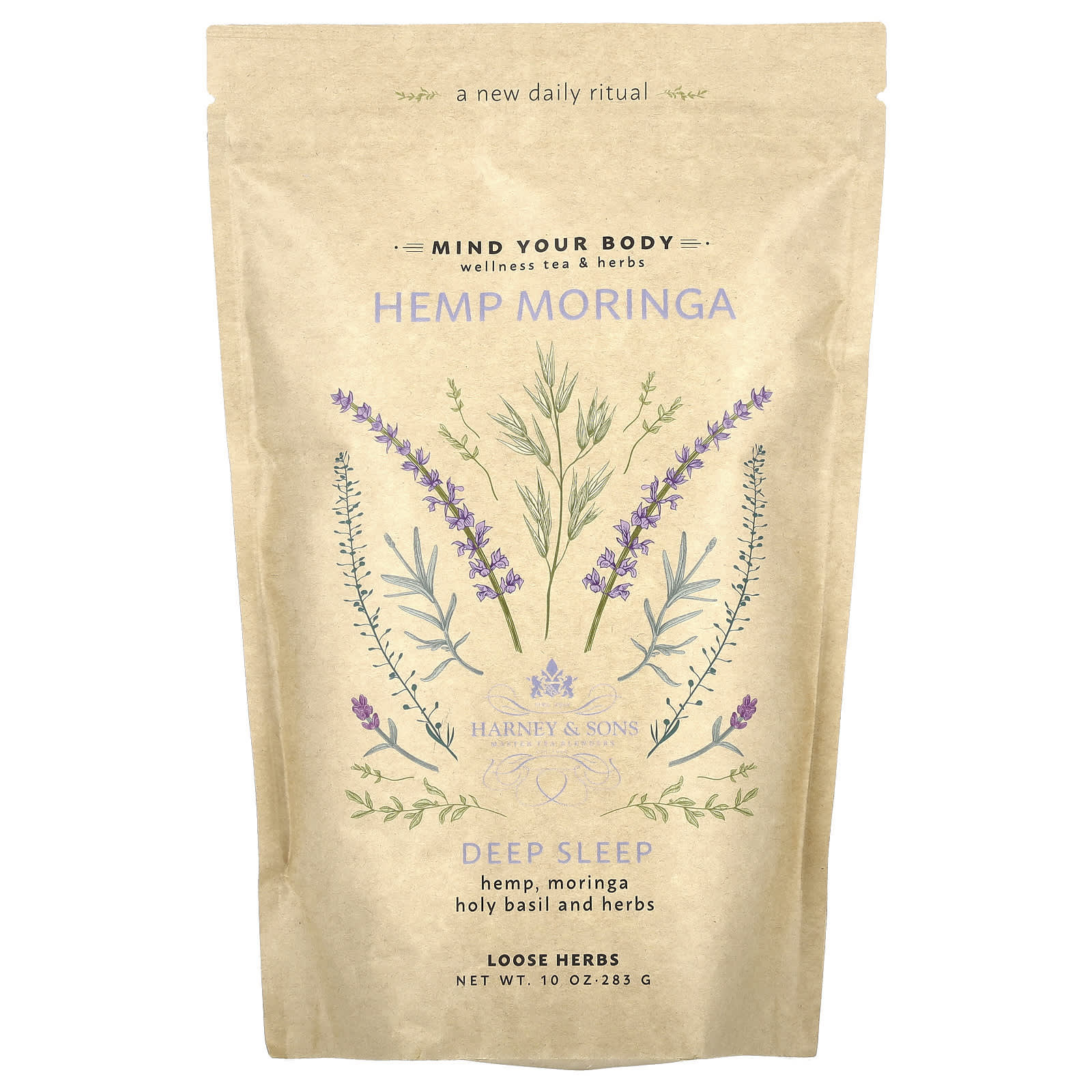 Deep Sleep Caffeine Free Hemp Moringa Herbal Tea Blend, 10 oz - Image 1