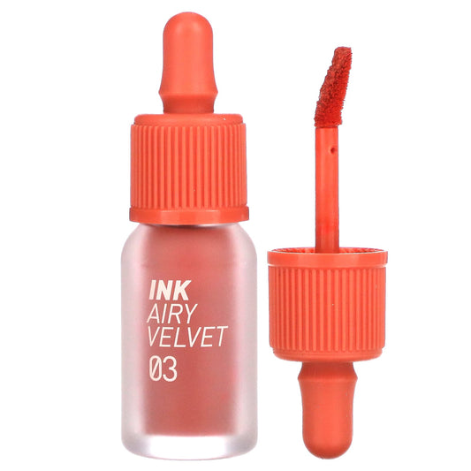 Peripera, Ink Airy Velvet Lip Tint, 03 Cartoon Coral, 0.14 oz (4 g) - Image 1