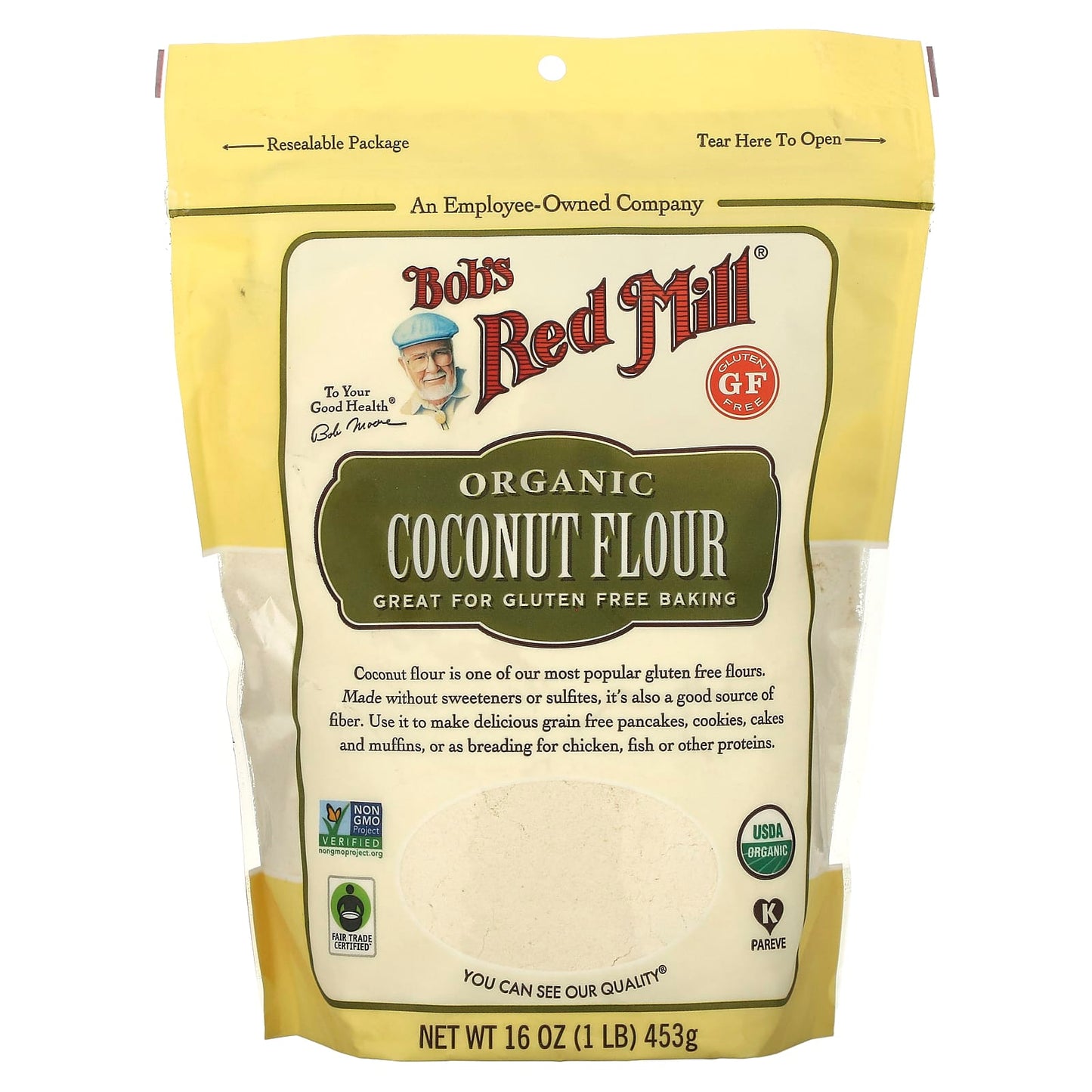 Gluten-Free Organic Coconut Flour by Bob's Red Mill, 1 lb - Image 1