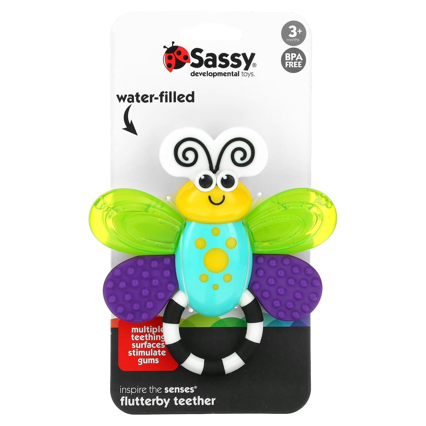 Sassy, Inspire The Senses, Flutterby Teether, 3 + Months, 1 Count - Image 1