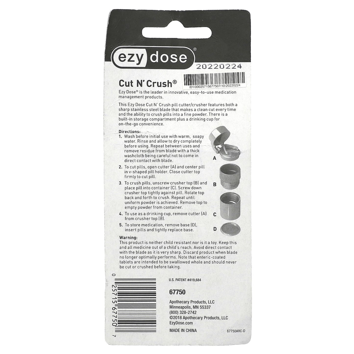 Ezy Dose Pill Cutter & Crusher with Storage & Cup - Easy Medication Management - Image 2