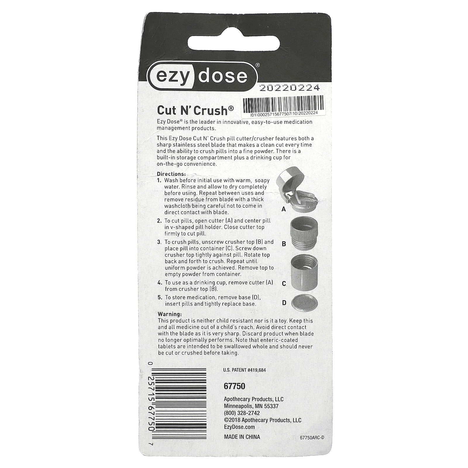 Ezy Dose Pill Cutter & Crusher with Storage & Cup - Easy Medication Management - Image 2
