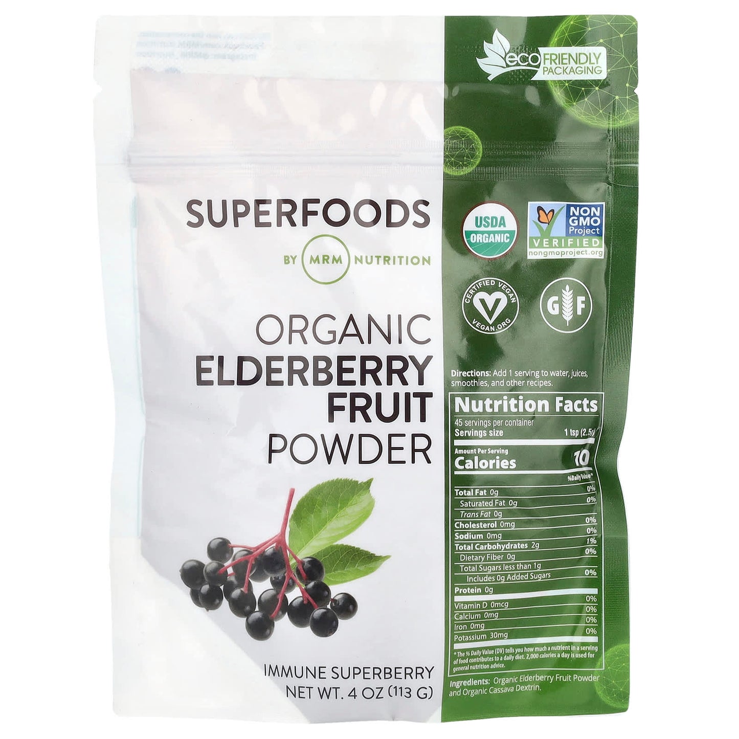 MRM Nutrition, Organic Elderberry Fruit Powder, 4 oz (113 g) - Image 1