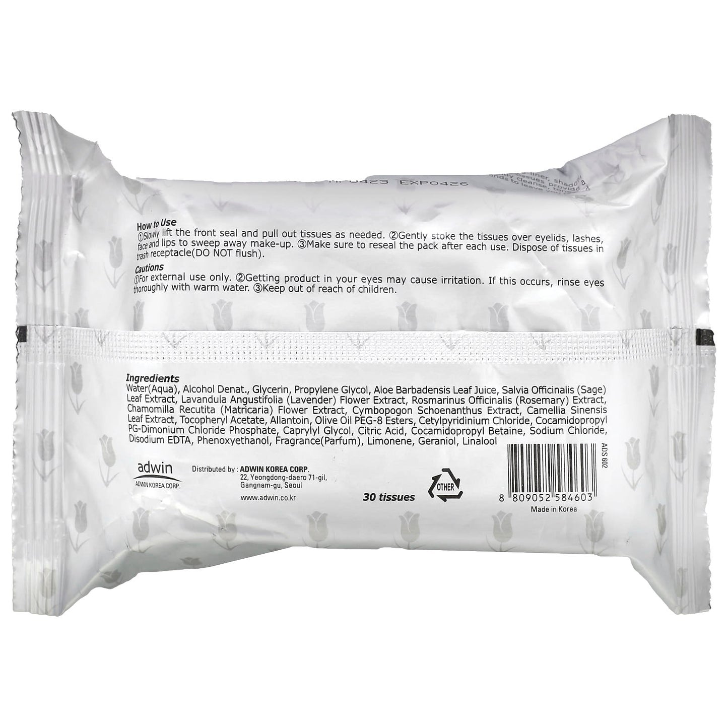Purederm, Make-Up Cleansing Tissues, Green Tea, 30 Tissues - Image 2