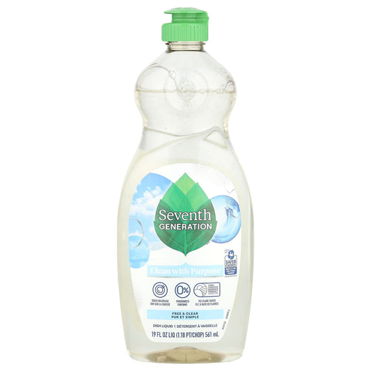 Seventh Generation, Dish Liquid, Free & Clear, 19 fl oz (561 ml) - Image 1