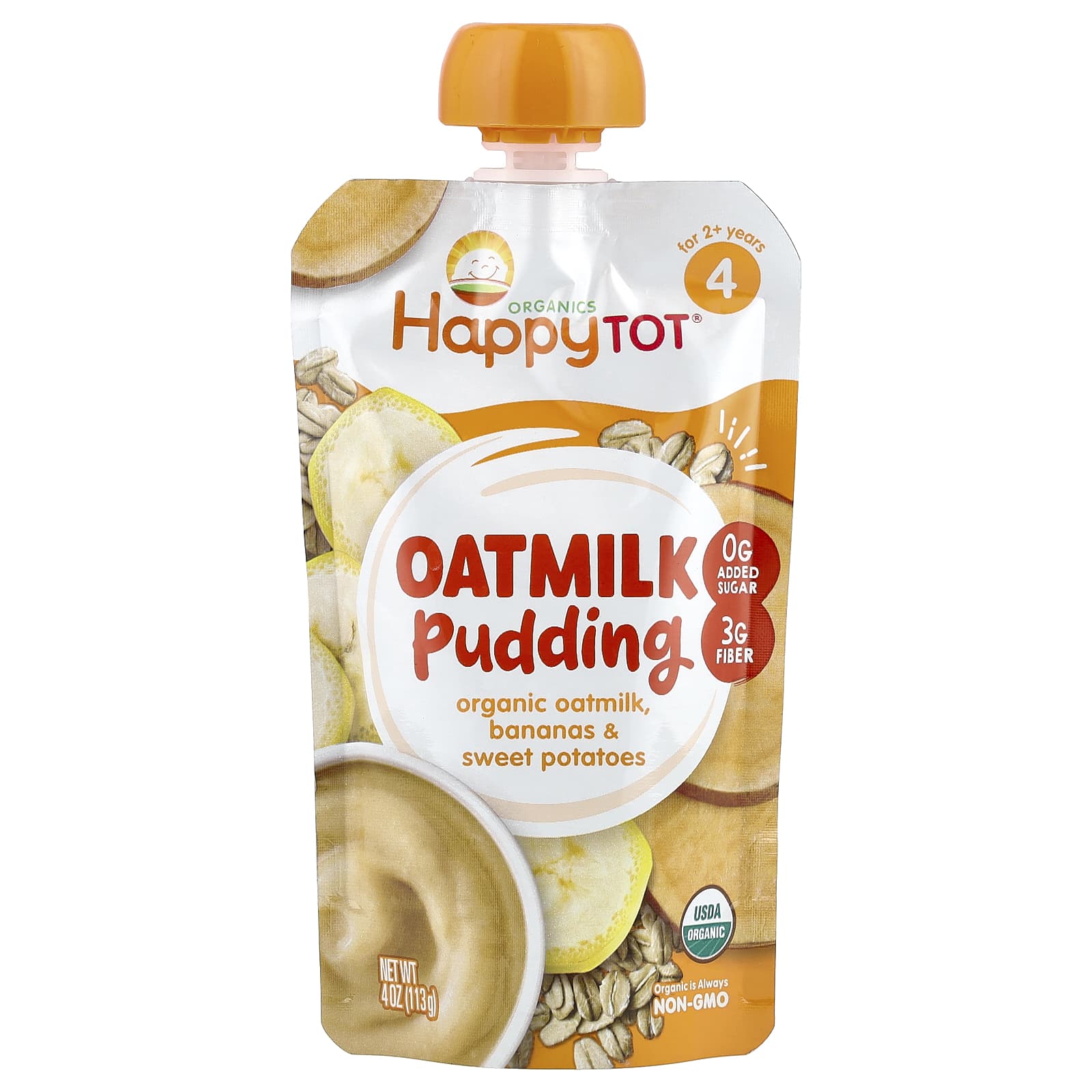 Happy Family Organics Oatmilk Pudding for Toddlers, 2+ Years, USDA Organic - Image 1