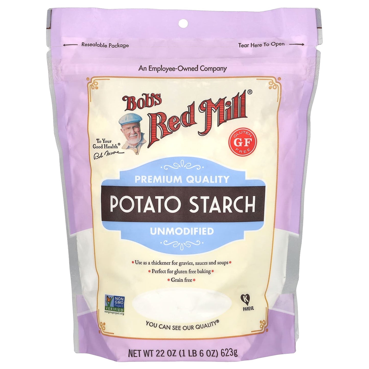 Gluten-Free Bob's Red Mill Potato Starch, 22 oz - Perfect for Baking and Thickeners - Image 1