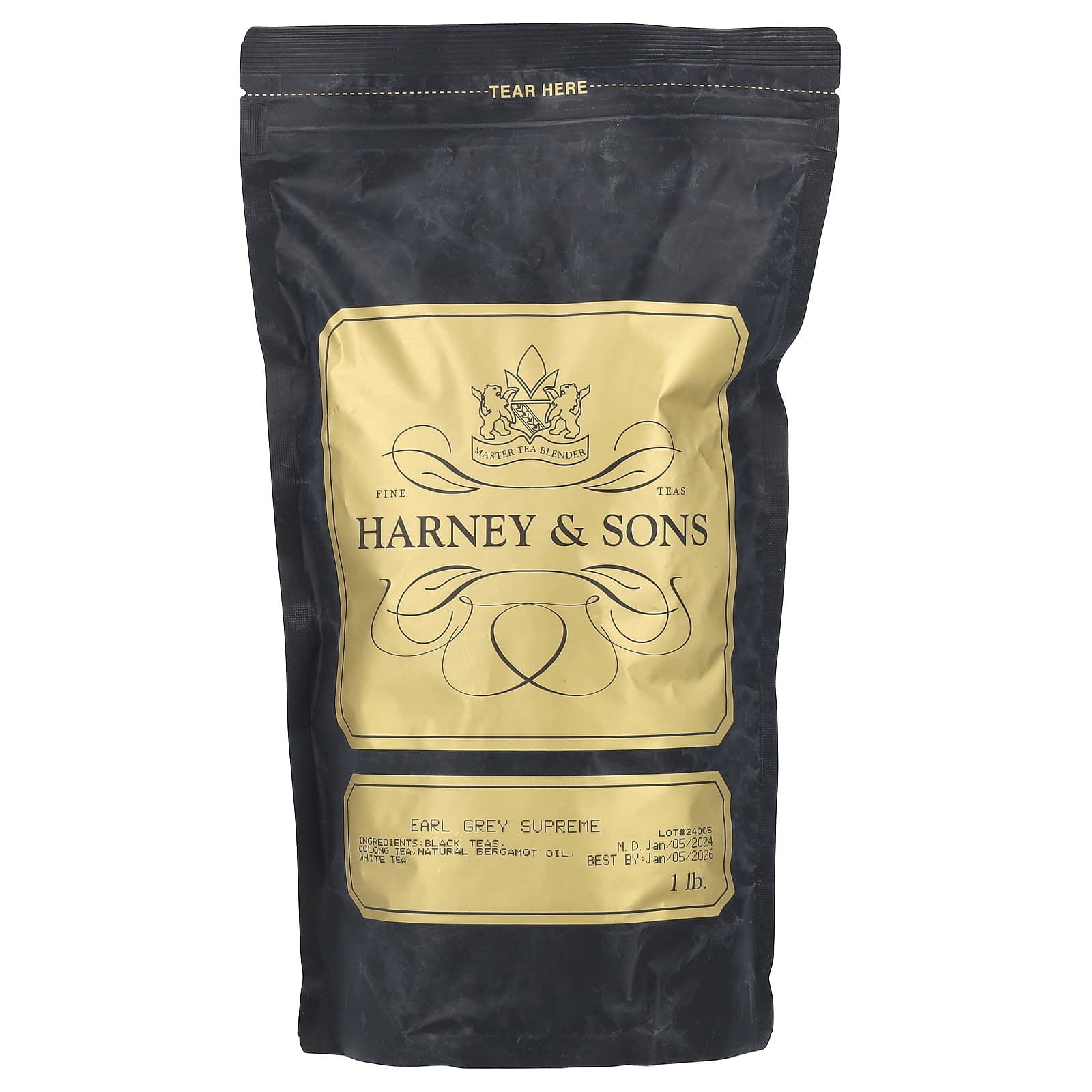 Harney & Sons Early Grey Supreme Tea, 1 lb, Premium Black Tea Blend - Image 1