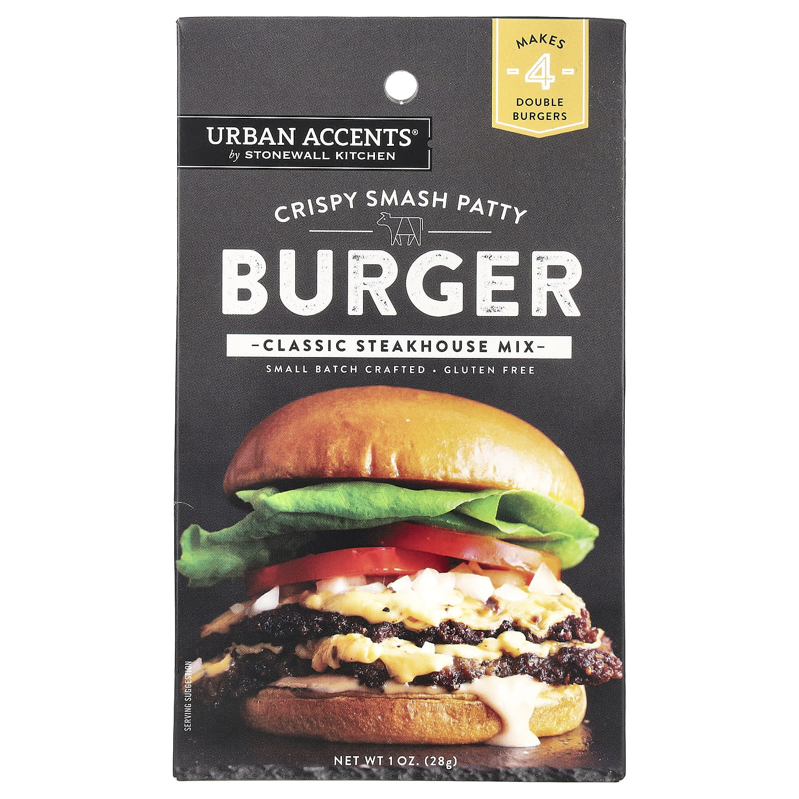 Urban Accents, Crispy Smash Patty Burger, Classic Steakhouse Mix, 1 oz (28 g) - Image 1