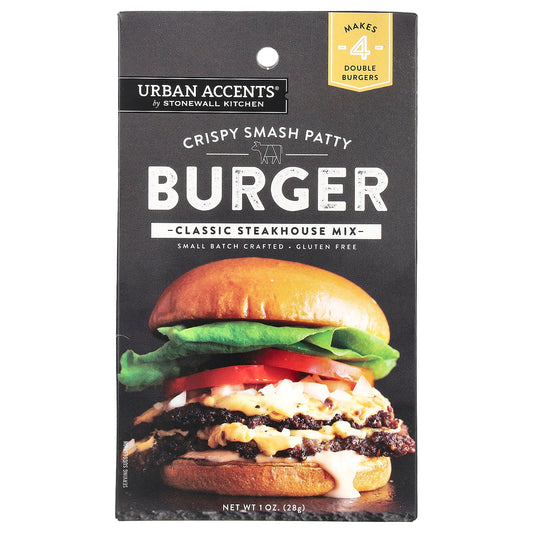 Urban Accents, Crispy Smash Patty Burger, Classic Steakhouse Mix, 1 oz (28 g) - Image 1