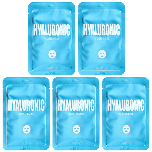 Lapcos, Hyaluronic Moisturizing Beauty Sheet Mask Set, 5 Sheets, 0.84 fl oz (25 ml) Each - Image 1