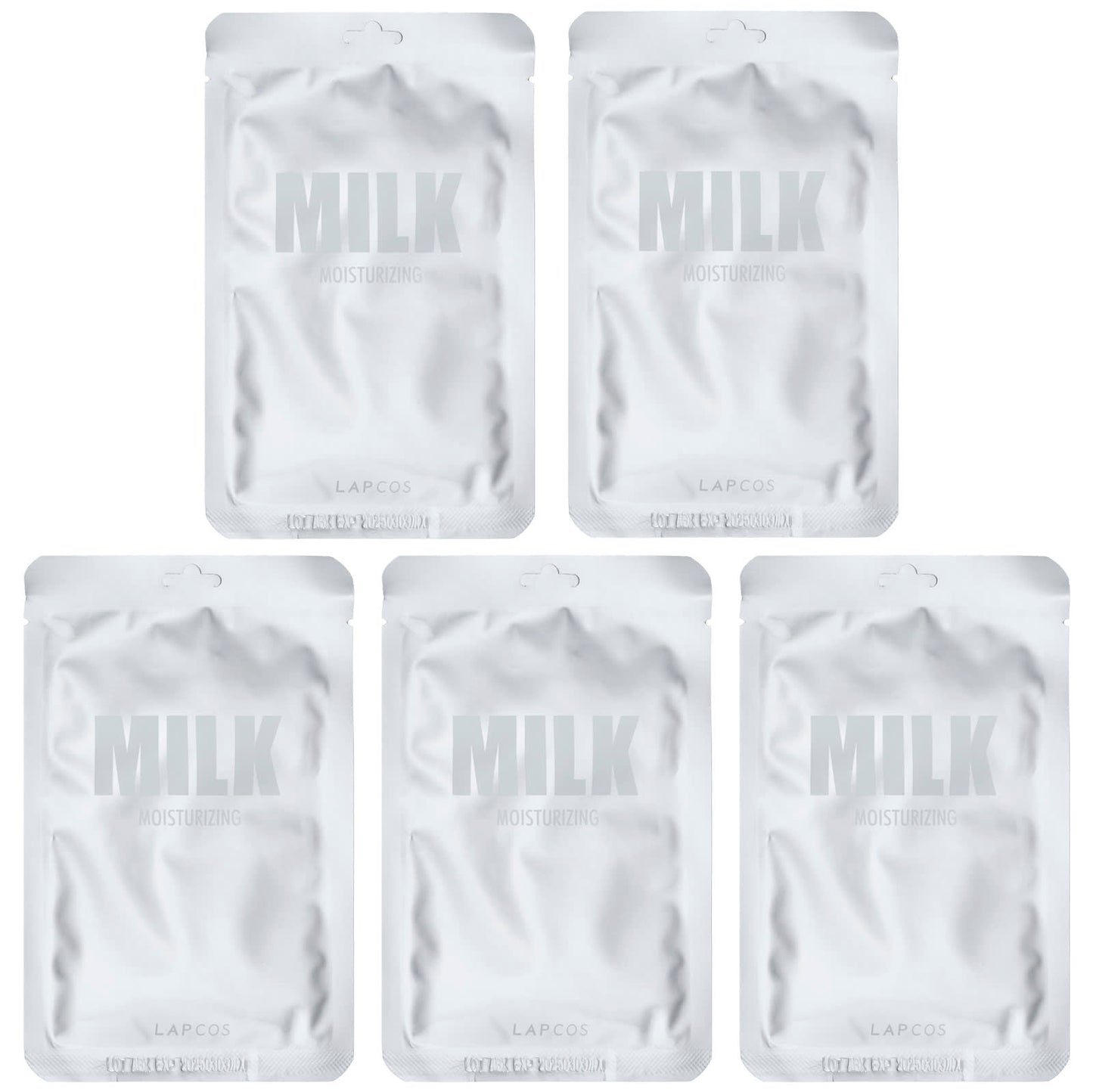 Lapcos, Milk Sheet Beauty Mask Set, Moisturizing , 5 Sheet Masks, 1.01 fl oz (30 ml) Each - Image 1