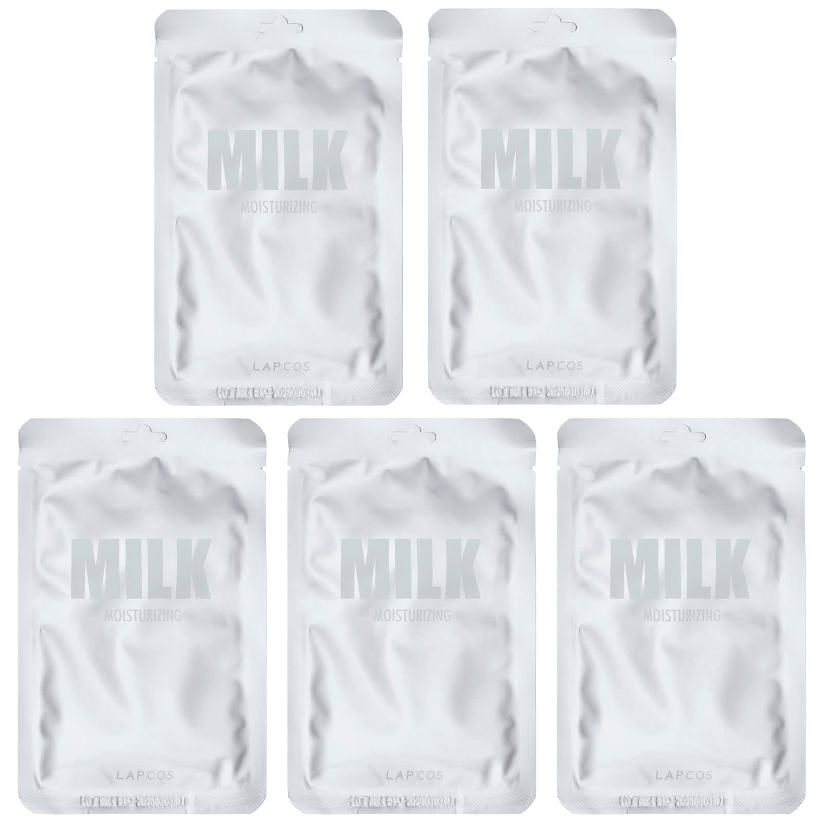 Lapcos, Milk Sheet Beauty Mask Set, Moisturizing , 5 Sheet Masks, 1.01 fl oz (30 ml) Each - Image 1