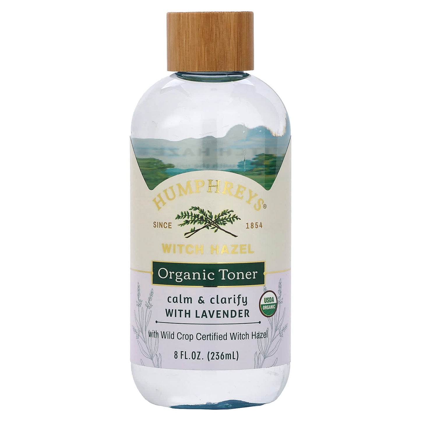 Certified Organic Witch Hazel Toner with Lavender, Calm & Clarify Skin 8fl oz - Image 1