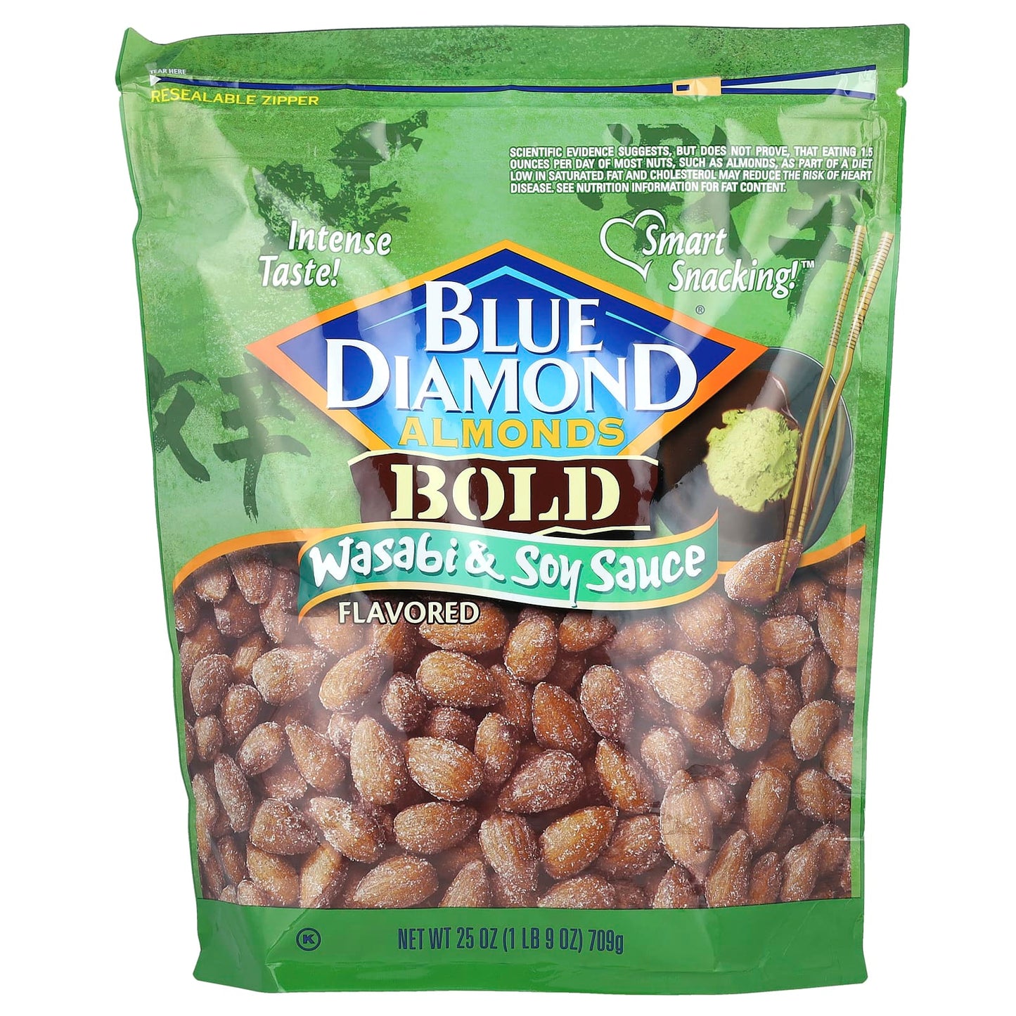 Bold Wasabi Soy Sauce Blue Diamond Almonds - 25 oz (709 g) - Image 1