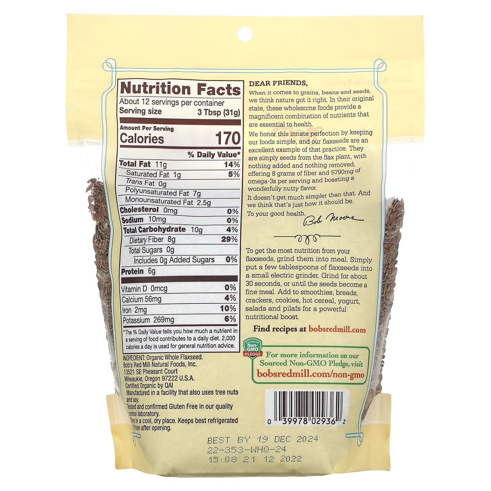 Organic Whole Flaxseed by Bob's Red Mill - Gluten Free & Non-GMO - Image 2