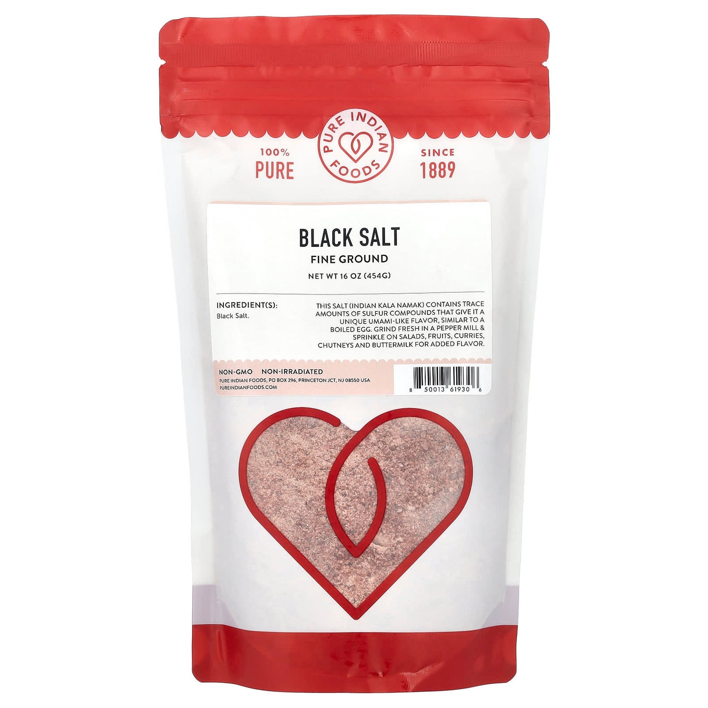 Pure Indian Foods, Black Salt, Fine Ground, 16 oz (454 g) - Image 1