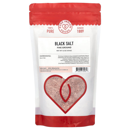 Pure Indian Foods, Black Salt, Fine Ground, 16 oz (454 g) - Image 1