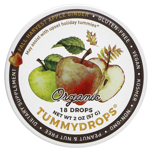 Tummydrops, Organic Fall Harvest Apple Ginger, 18 Drops - Image 1
