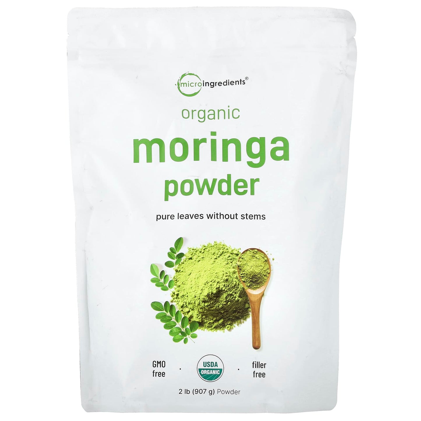 Micro Ingredients, Organic Moringa Powder, 2 lb (907 g) - Image 1