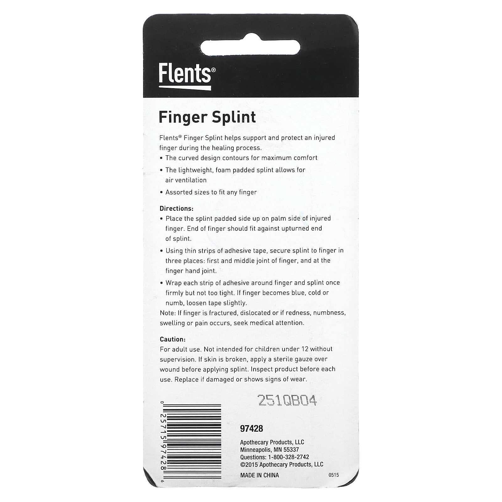 Flents Finger Splint, Curved Support for Injured Fingers, 3 Piece Set - Image 2