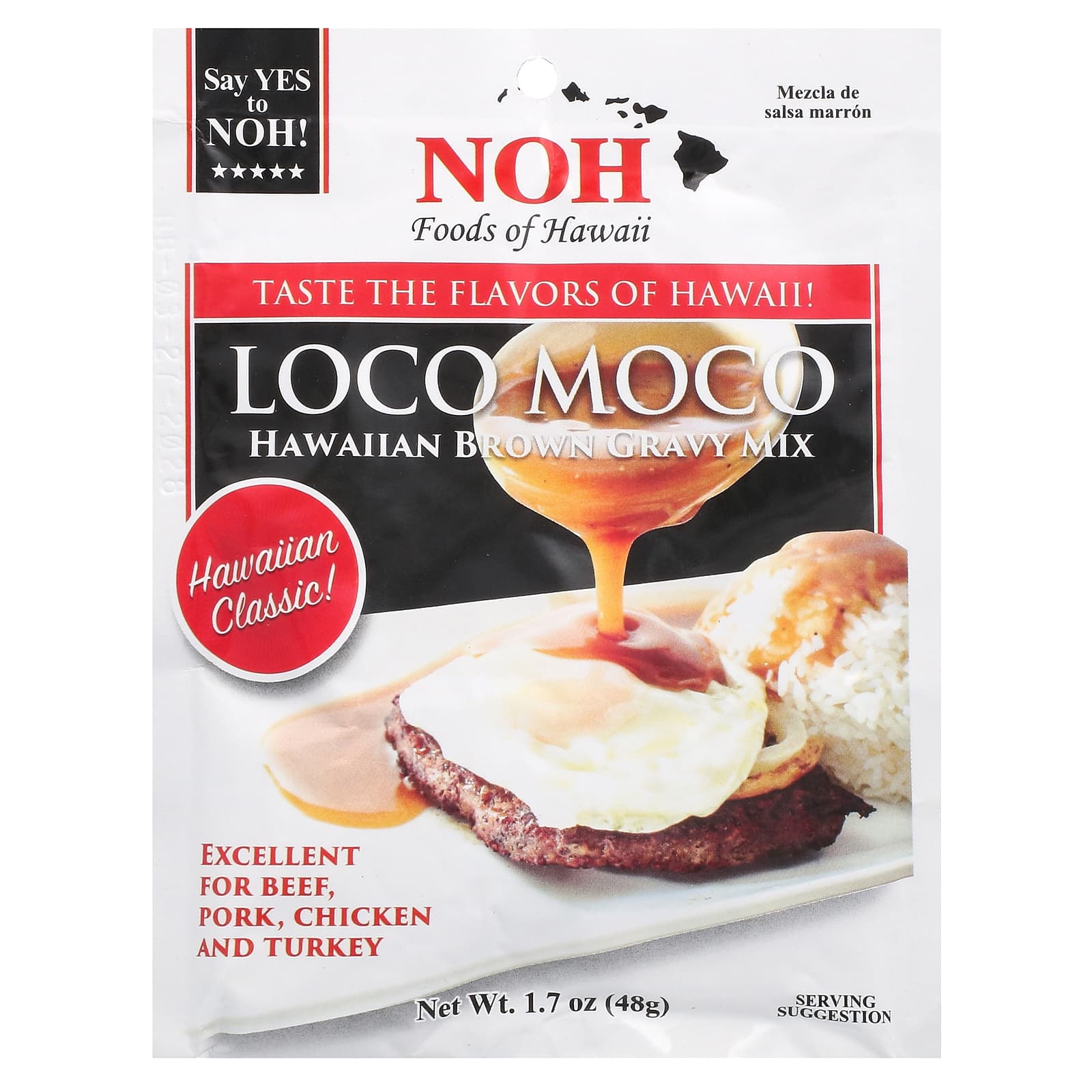 NOH Foods of Hawaii, Loco Moco, Hawaiian Brown Gravy Mix, 1.7 oz (48 g) - Image 1