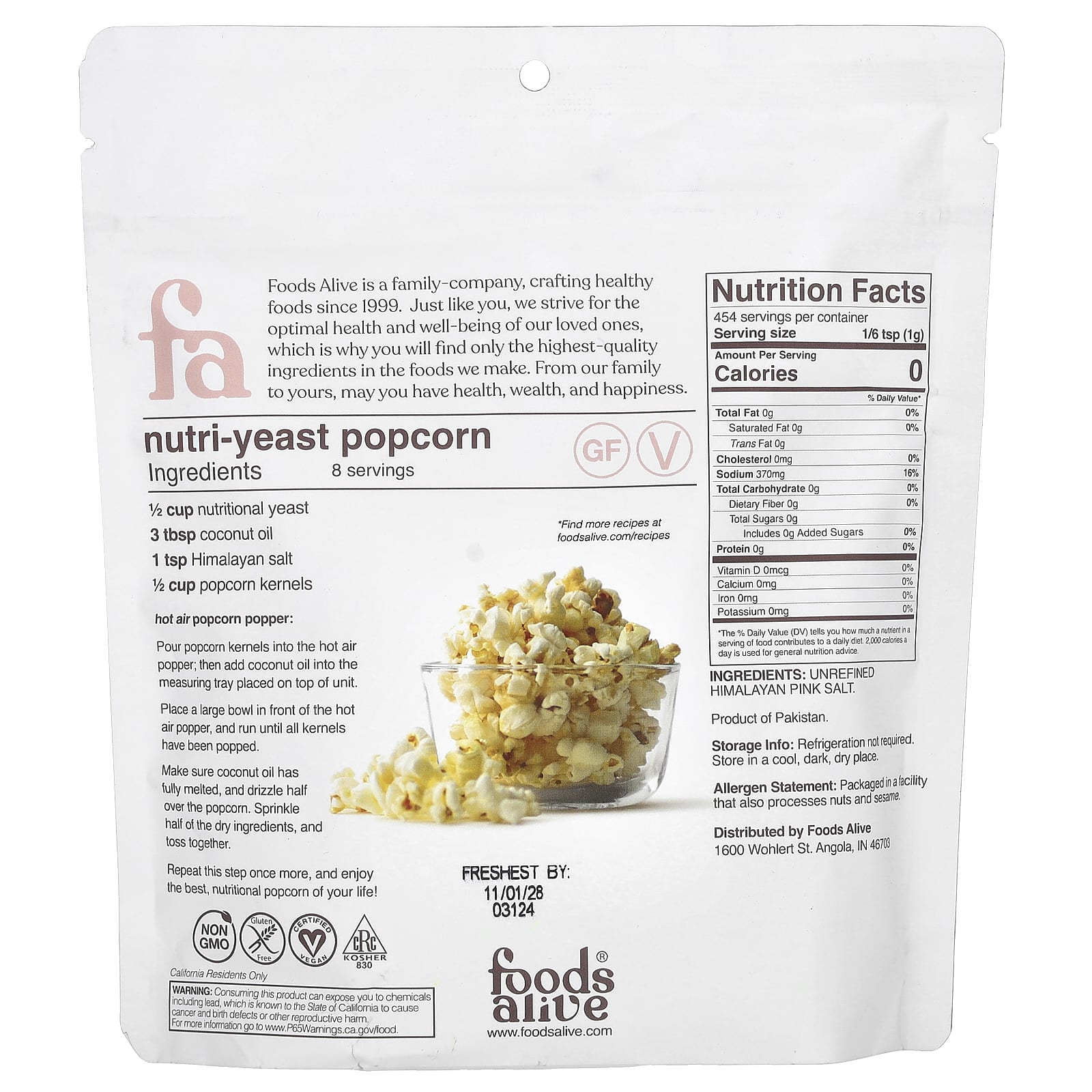 Foods Alive Himalayan Salt, Fine Ground, 16 oz - Natural, Vegan, Non-GMO - Image 2